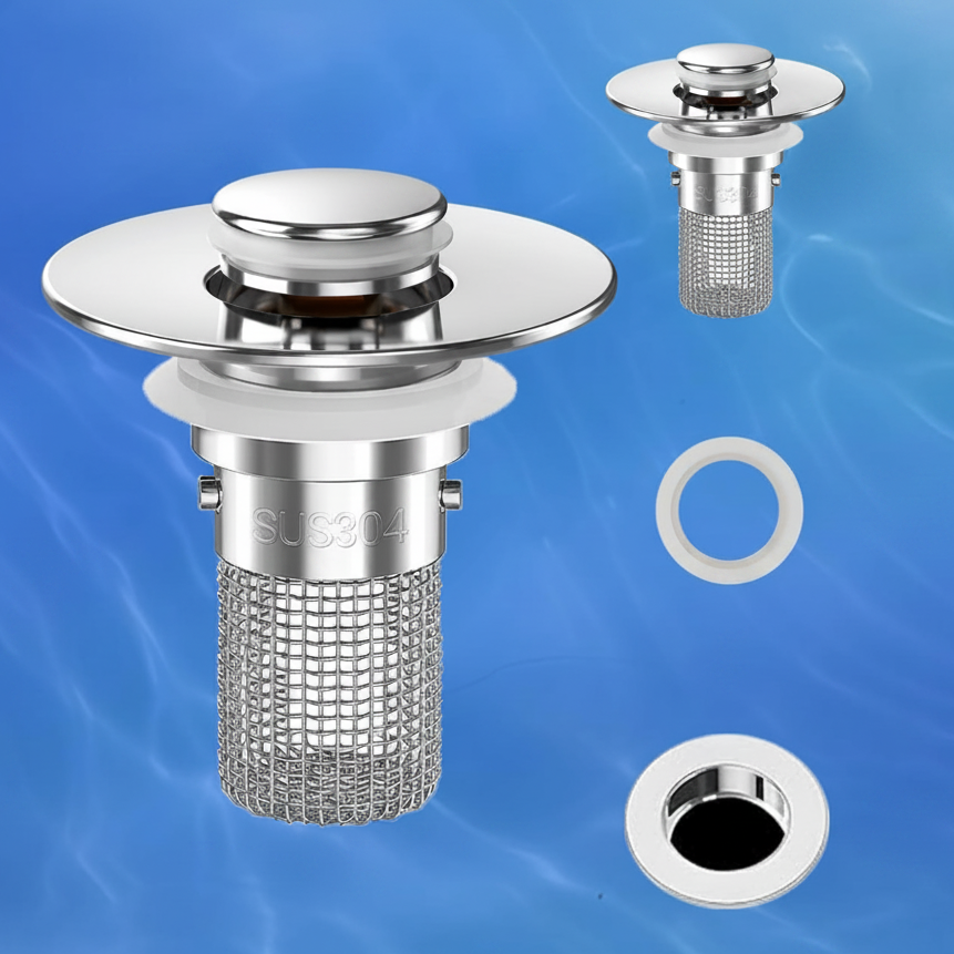 Velroxa 2-in-1 Pop-Up Sink Strainer