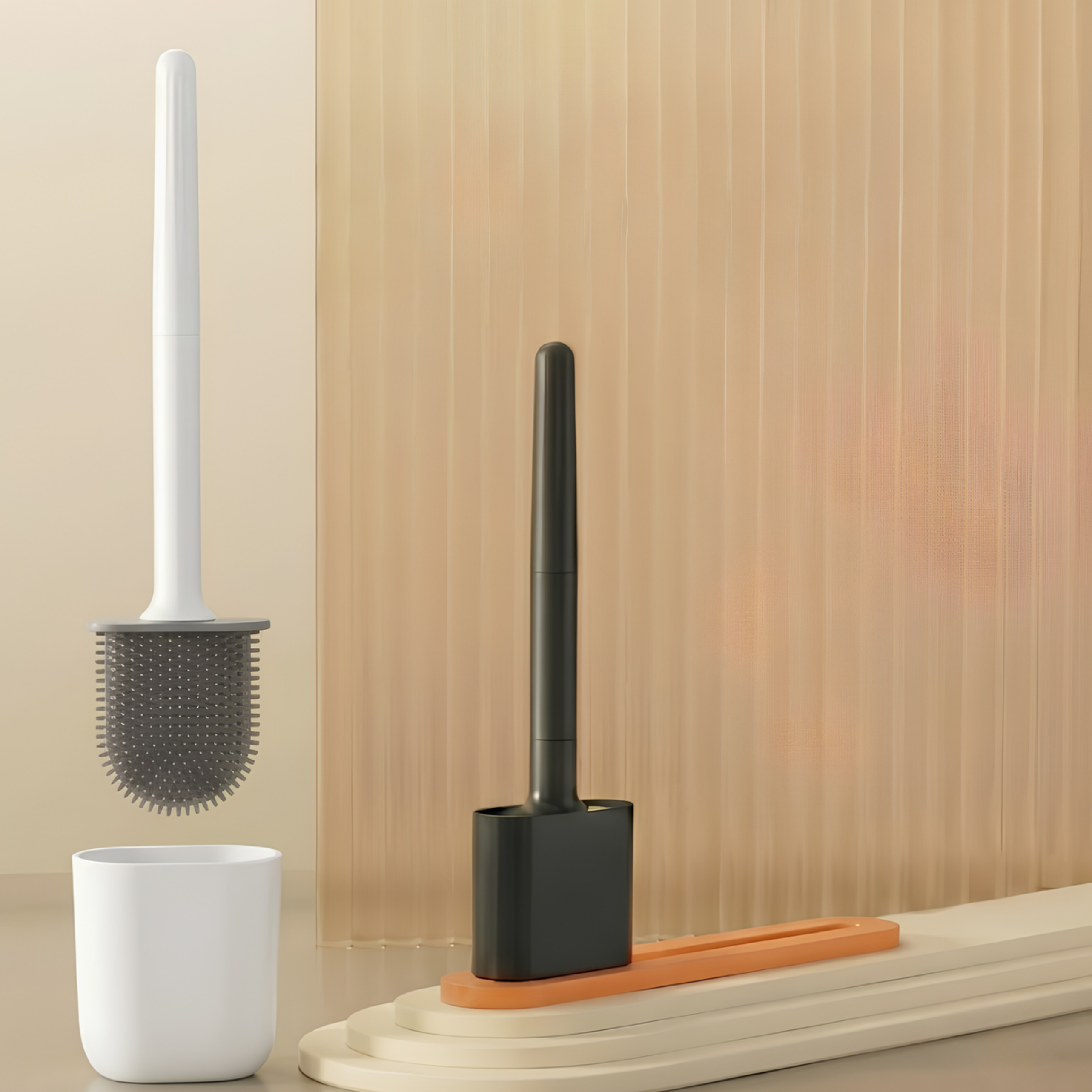 Velroxa Silicone Toilet Brush with Holder