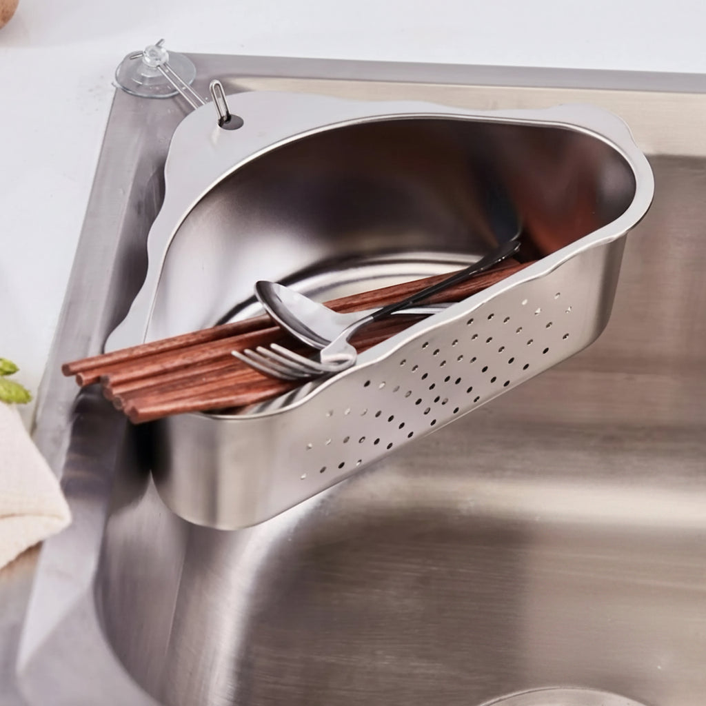 Velroxa Corner Sink Strainer & Organizer