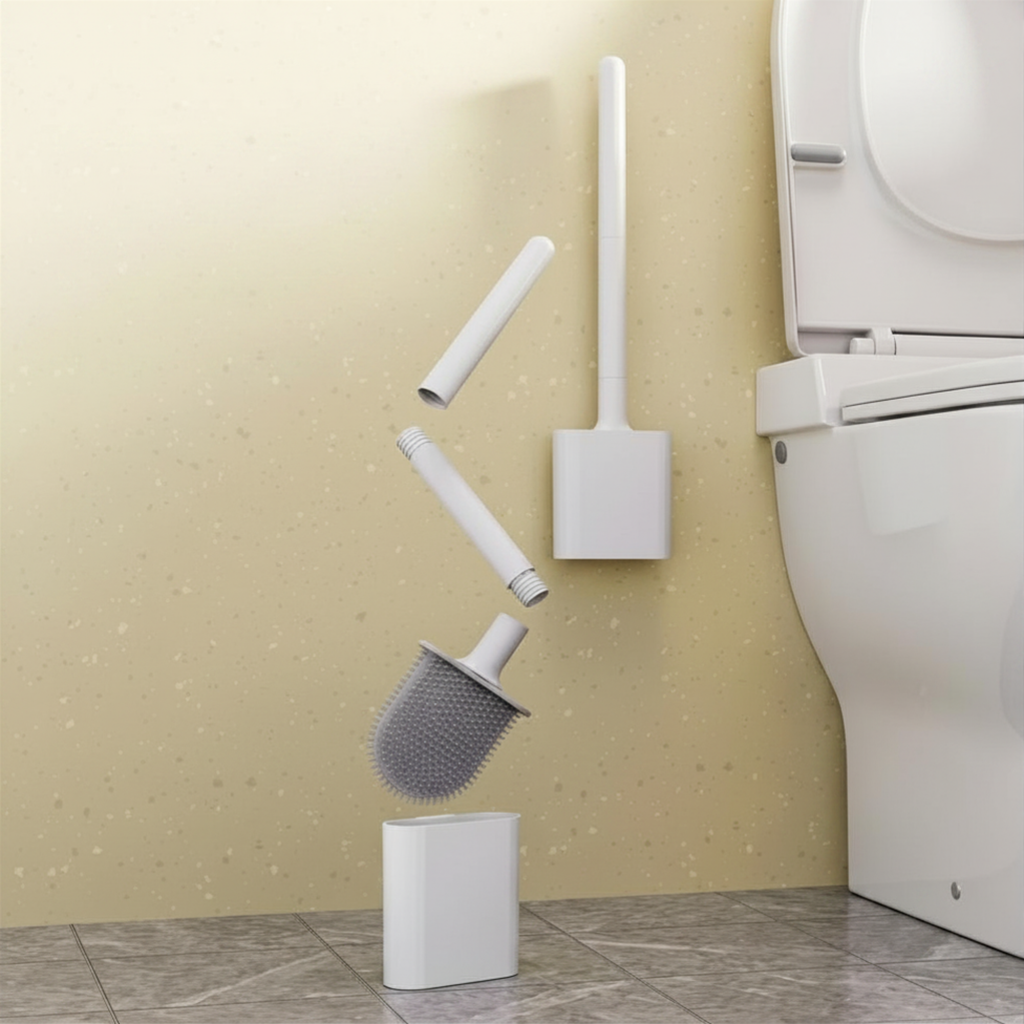 Velroxa Silicone Toilet Brush with Holder