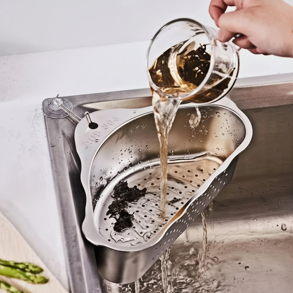 Velroxa Corner Sink Strainer & Organizer