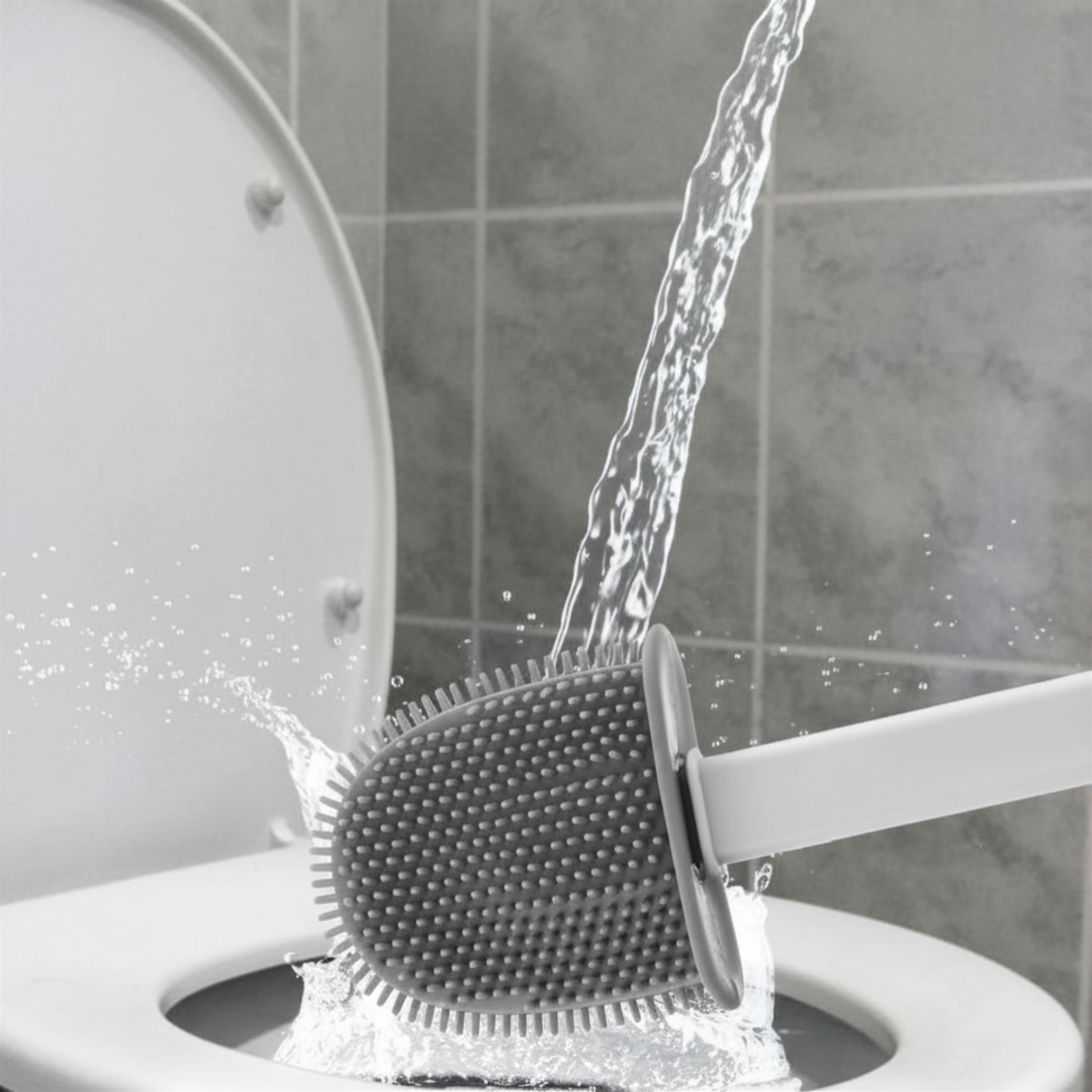 Velroxa Silicone Toilet Brush with Holder