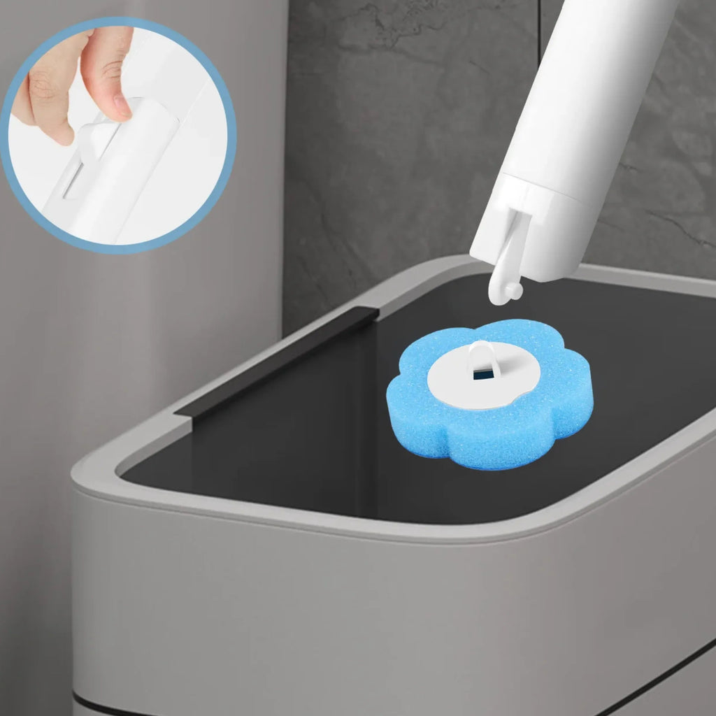 Velroxa Touch-Free Disposable Toilet Brush Kit with Wand and Refill Heads