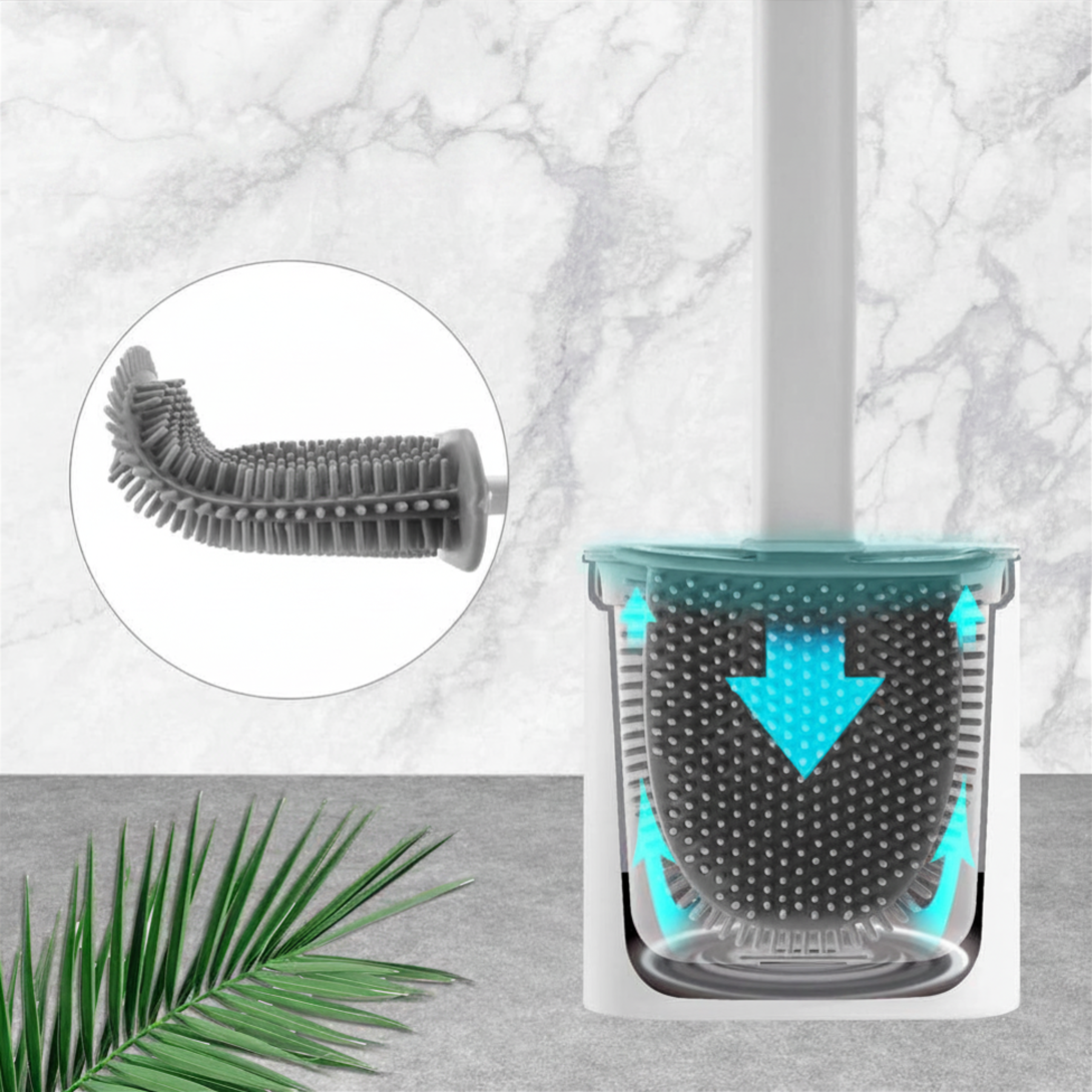 Velroxa Silicone Toilet Brush with Holder