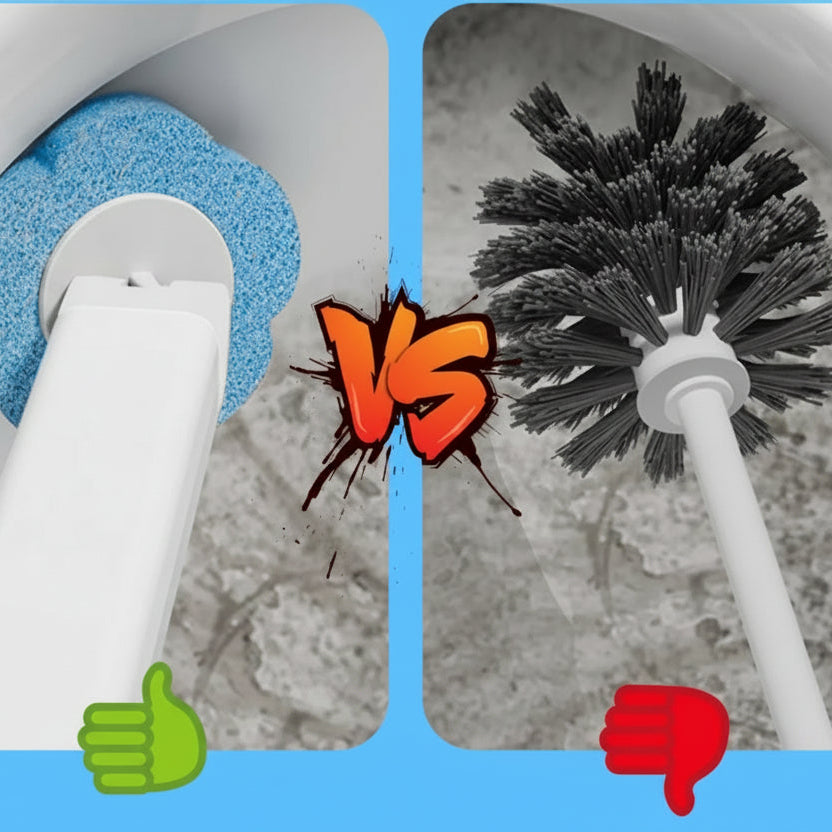 Velroxa Touch-Free Disposable Toilet Brush Kit with Wand and Refill Heads
